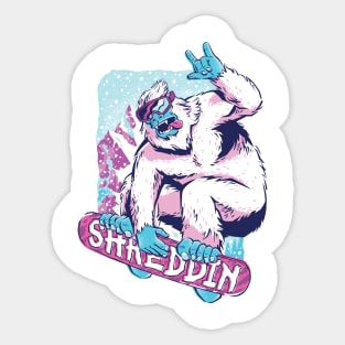 Shreddin Yeti Sticker